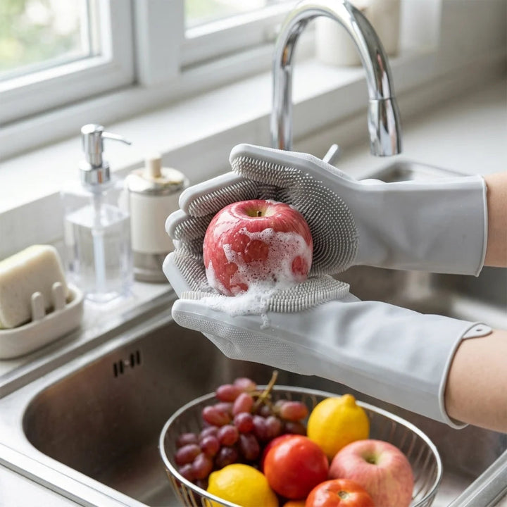 Scrubora – Reusable 2-in-1 Cleaning Gloves (2 Pairs)