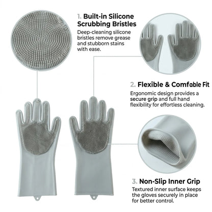 Scrubora – Reusable 2-in-1 Cleaning Gloves (2 Pairs)